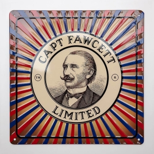 Captain Fawcett – dekorative Plakette aus Zinnblech, Schild