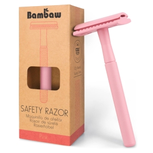 Bambaw Mehrweg-Rasierer für Rasierklingen, rosa