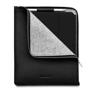 Woolnut Lederhülle „Leather Folio“ für iPad Pro/Air 13 Zoll, iPad Pro 12,9 Zoll, schwarz