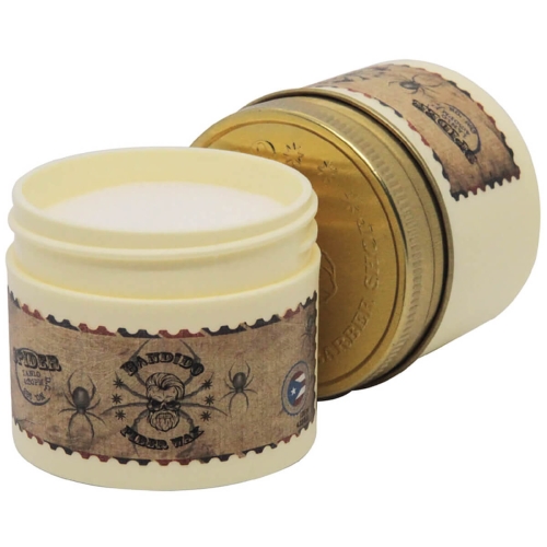 Wosk do włosów Fiber 125 ml w matowym, kremowym słoiku z brązową vintage etykietą i logotypem Bandido. Pojemnik częściowo otwarty, produkt widoczny na białym tle.