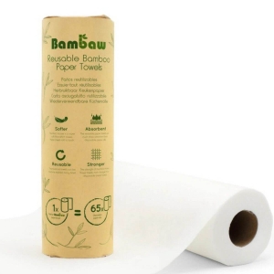Bambaw Wiederverwendbare Papierhandtücher aus Bambus – Rolle mit 20 Stück