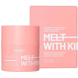 Veoli Botanica – Emulgierende, beruhigende Reinigungsbutter zum Abschminken mit Lichtschutzfaktor für zu Couperose neigende Haut „Melt With Kindness“, 40 g