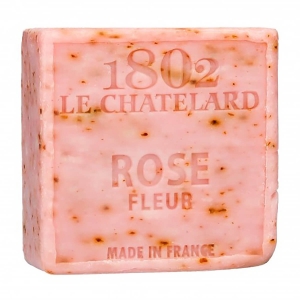 Le Chatelard 1802 Marseiller Seife mit Rosenblütenblättern, ohne Palmöl, 100 g