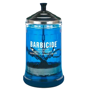 Barbicide Glasbehälter zur Desinfektion von Instrumenten mit einem Fassungsvermögen von 750 ml