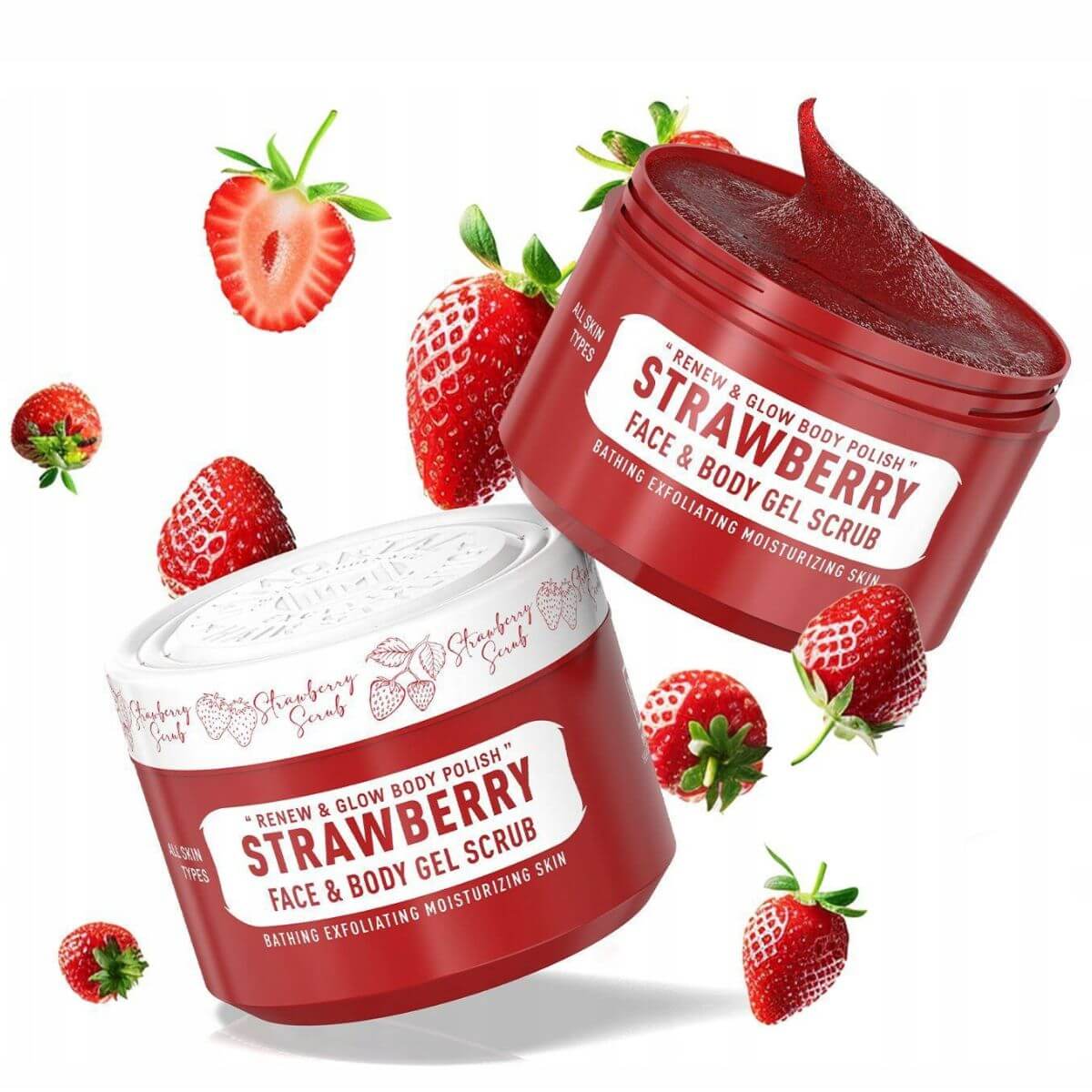 Immortal Peeling Scrub żelowy do twarzy i ciała Strawberry 300 ml