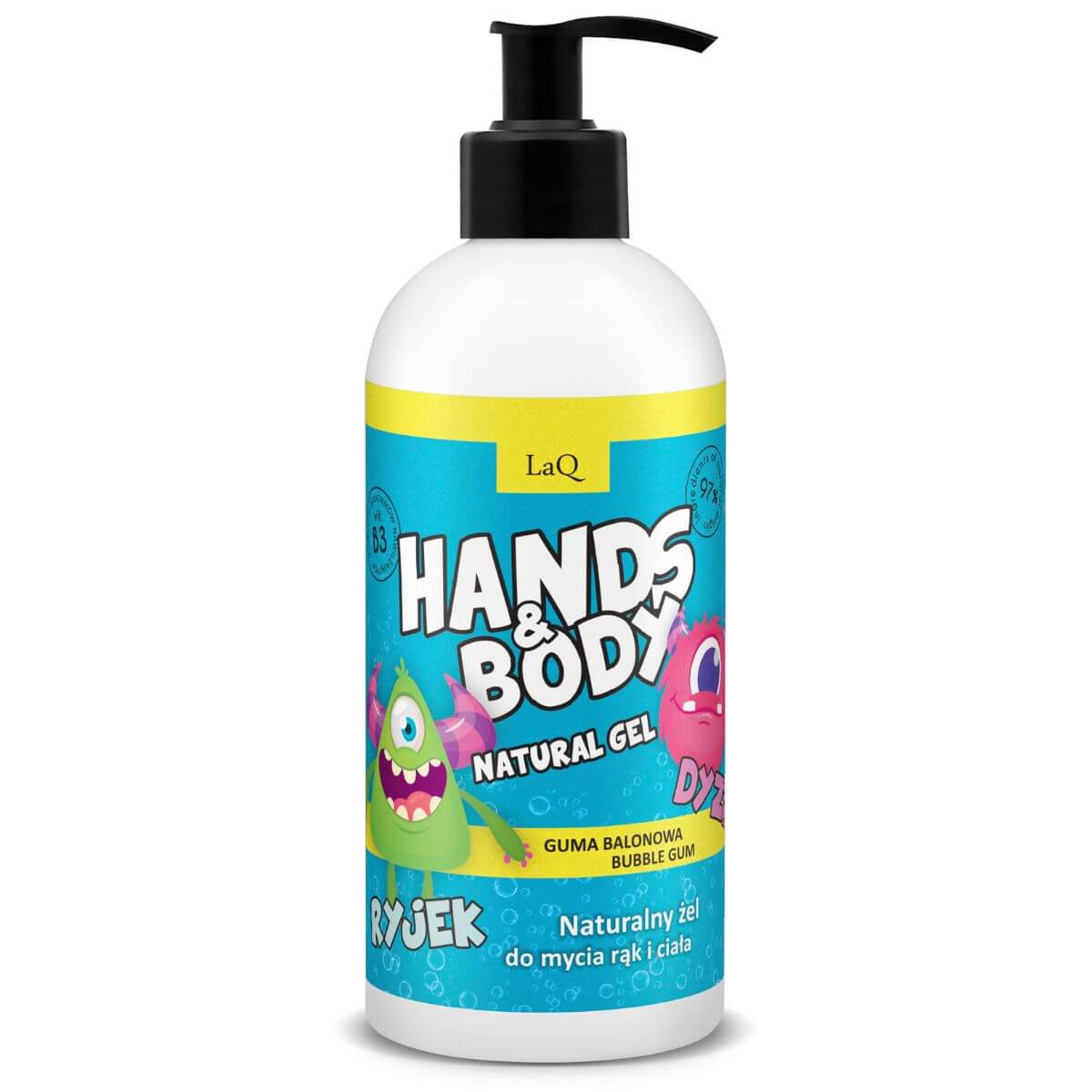 LaQ Żel pod prysznic Bobek i Ryjek, Dyzio o zapachu gumy balonowej 300 ml